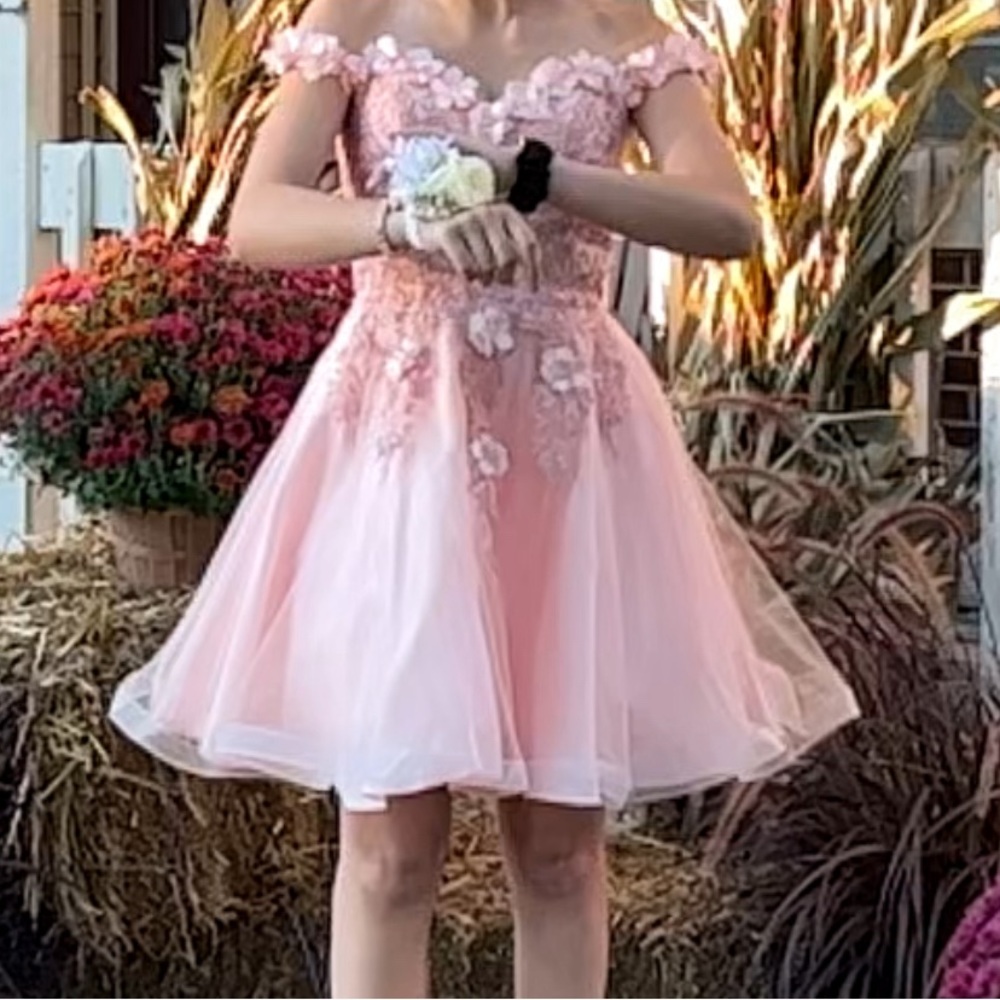 MDM Exclusive Pink and White Floral Gown